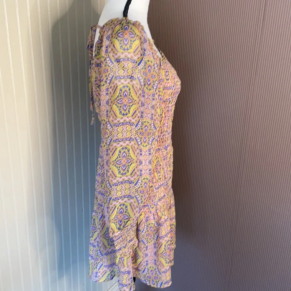 Moon river dress short size medium sheer long  sleeves